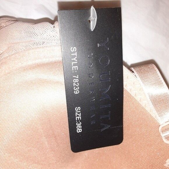 Youmita 34B Tuscany Metallic Lace Strappy Push Up Bra NWT - Picture 10 of 10